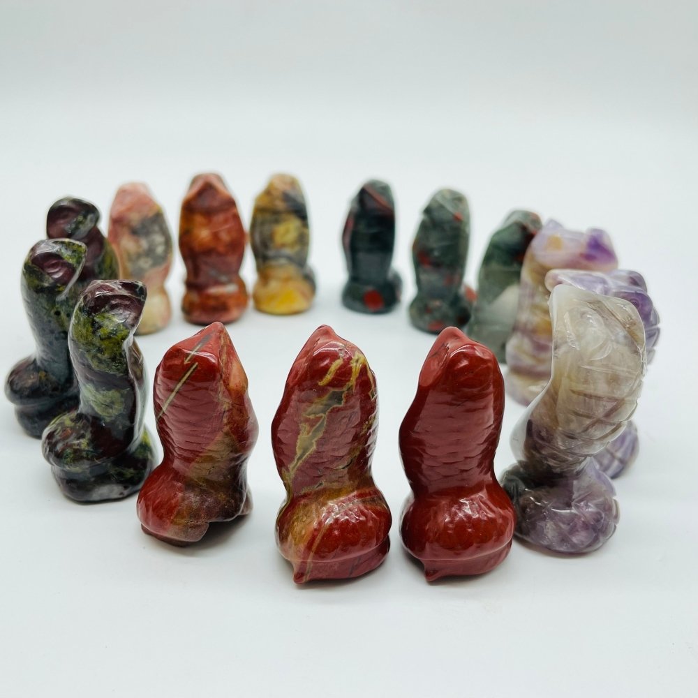 5 Types Cobra Snake Red jasper & Africa Blood Stone Carving Wholesale -Wholesale Crystals