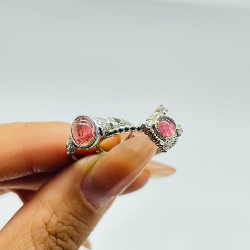 50 Pieces Colorful Tourmaline Different Styles Sterling Silver Ring -Wholesale Crystals
