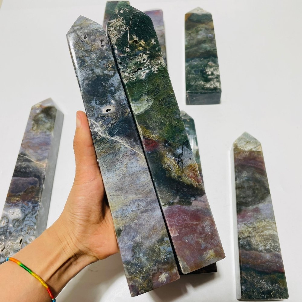 9 Pieces Small Geode Ocean Jasper Tower Points -Wholesale Crystals