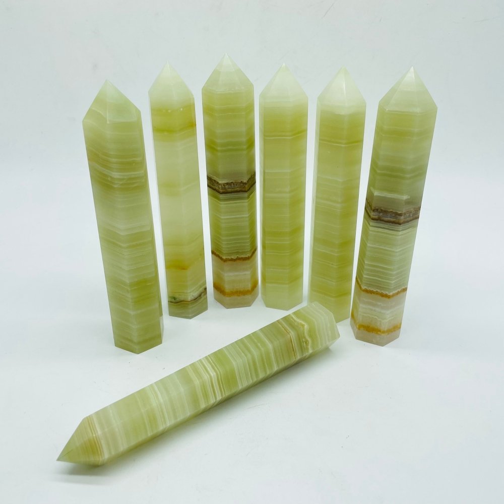 6-9in Afghanistan Stripe Jade Tower Point Wholesale -Wholesale Crystals