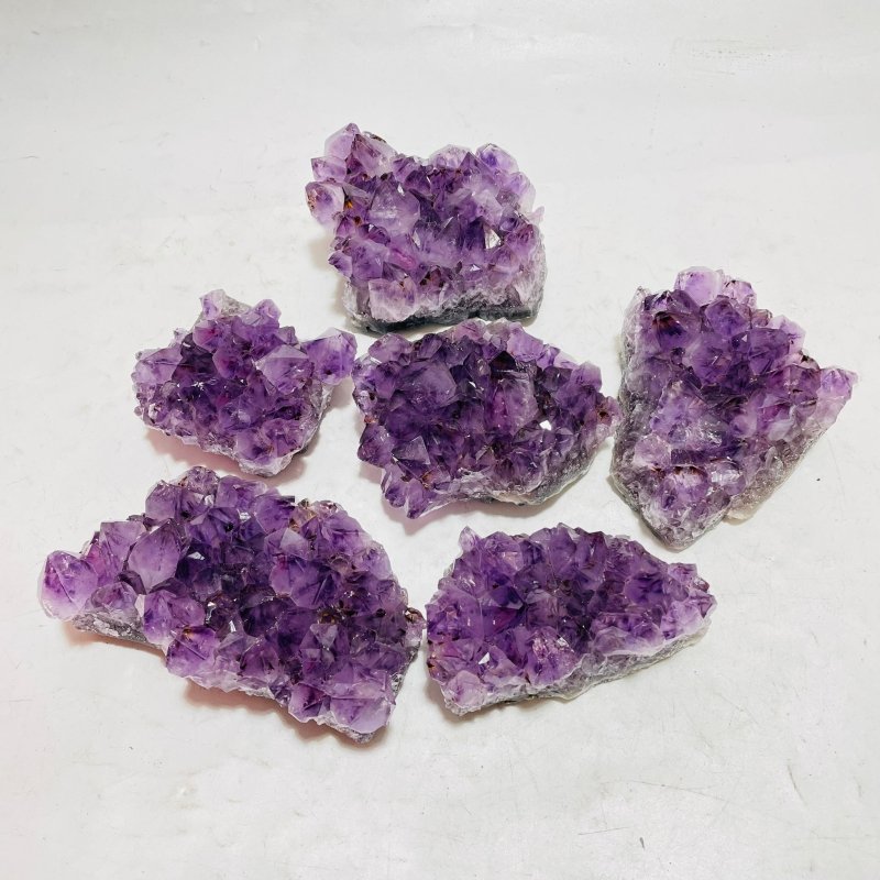 6 Pieces Beautiful Amethyst Cacoxenite Super7 Cluster - Wholesale Crystals