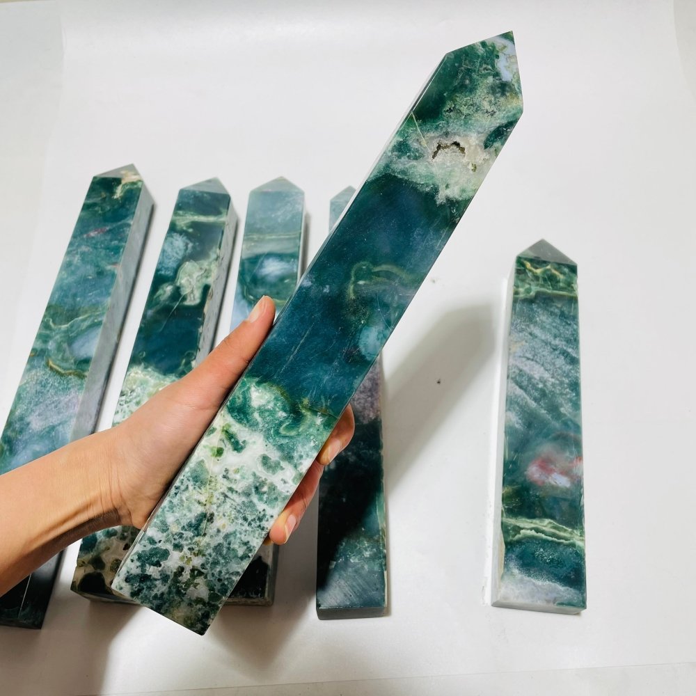 6 Pieces Large Ocean Jasper Four-Sided Tower -Wholesale Crystals