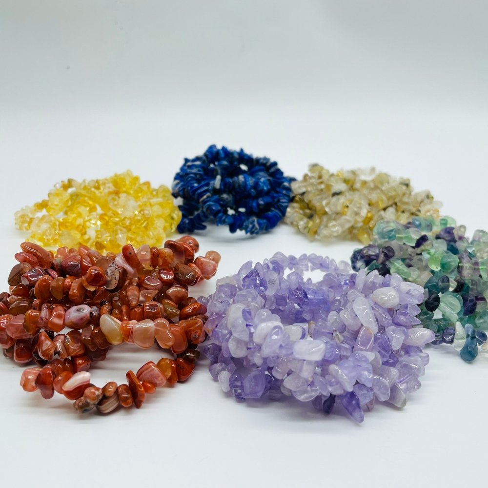 6 Types Chip Bracelet Lapis Lazuli & Fluorite Wholesale -Wholesale Crystals
