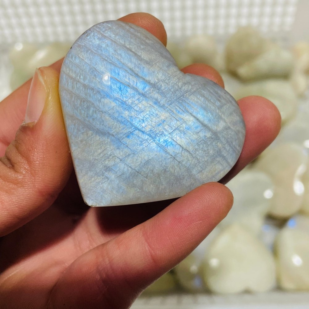 66 Pieces High Quality Moonstone Heart -Wholesale Crystals