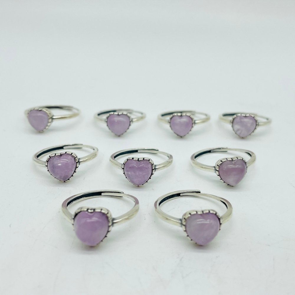 S925 Sterling Silver High Quality Purple Spodumene Ring Wholesale -Wholesale Crystals