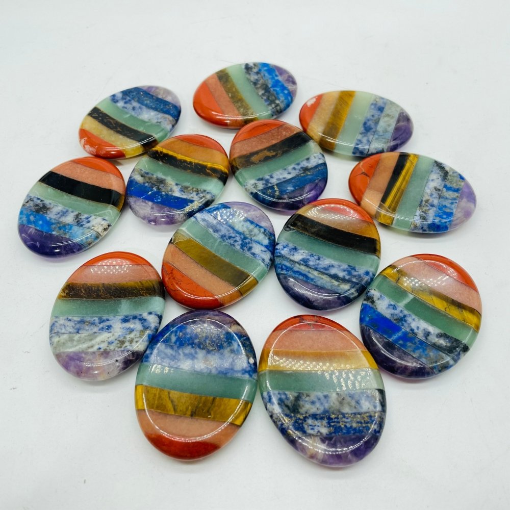 7 Chakra Thumb Worry Stones Wholesale -Wholesale Crystals
