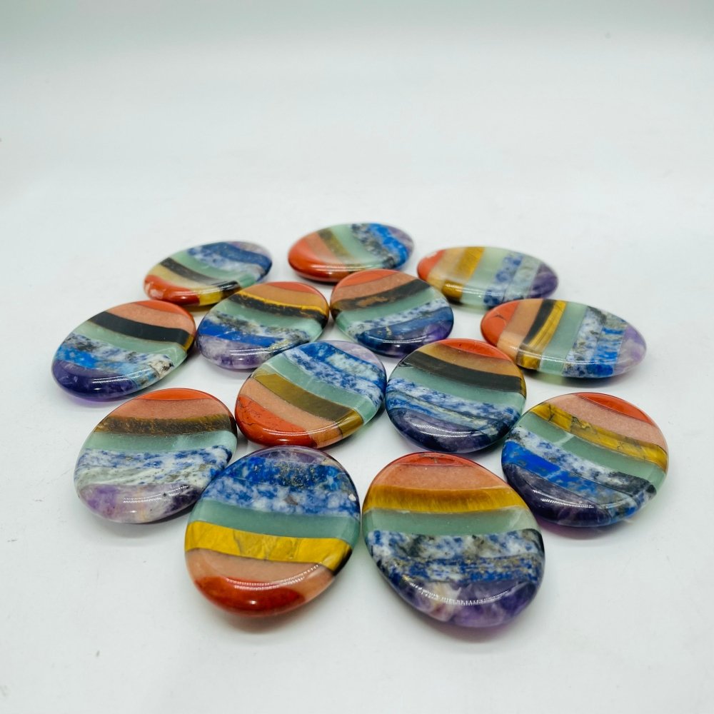 7 Chakra Thumb Worry Stones Wholesale -Wholesale Crystals