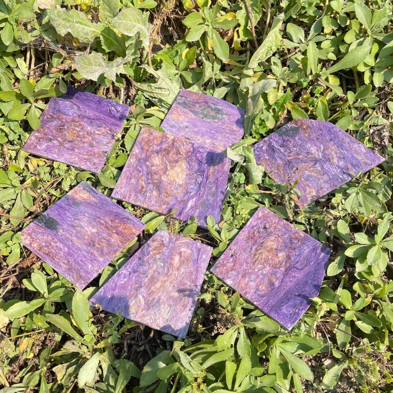 7 Pieces Beautiful High Quality Charoite Slab -Wholesale Crystals
