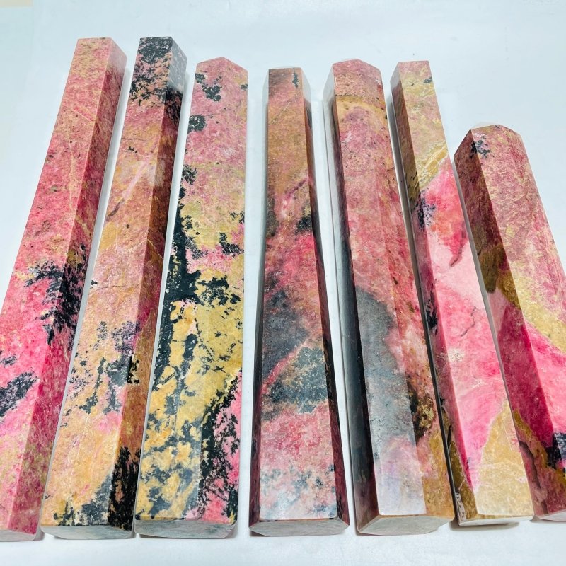 7 Pieces Beautiful Large Red Rhodonite Tower -Wholesale Crystals