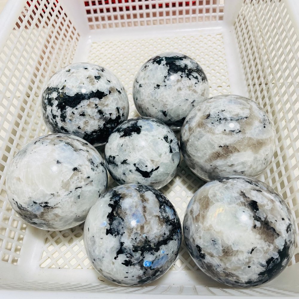7 Pieces Large Moonstone Sphere Ball -Wholesale Crystals