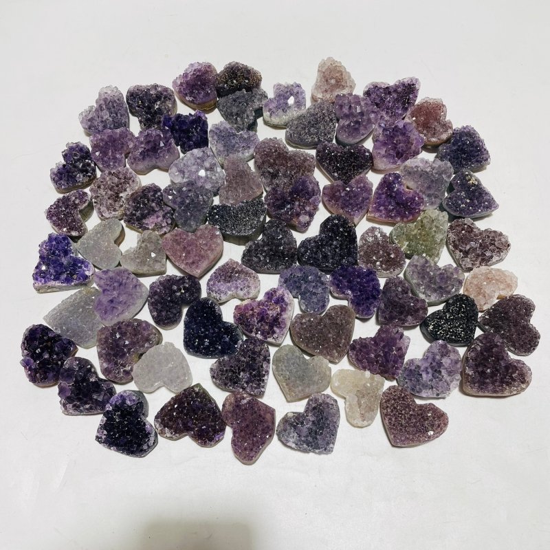 70 Pieces Beautiful Amethyst Cluster Heart -Wholesale Crystals