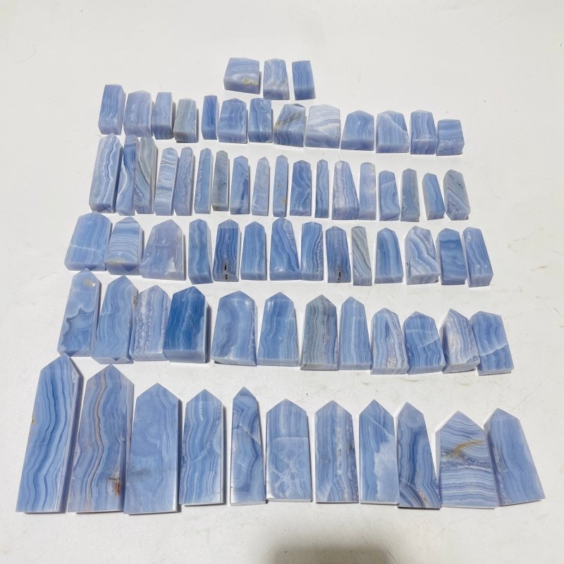 71 Pieces High Quality Blue Lace Agate Four-Sided Points -Wholesale Crystals