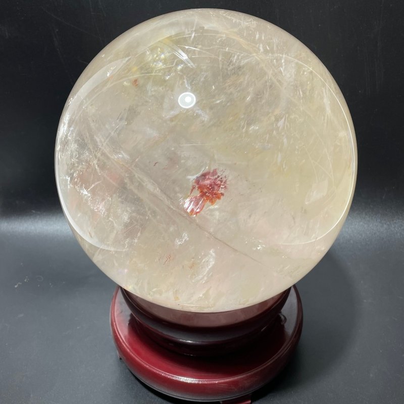 7.4inch Large Hematoid Quartz With Big Rainbow Clear Quartz Sphere -Wholesale Crystals