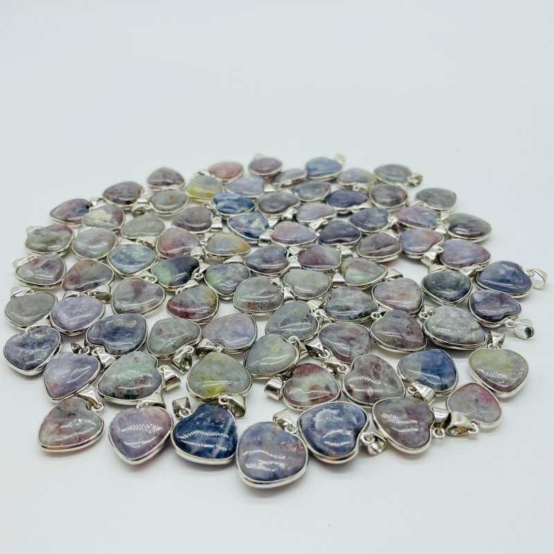 77 Pieces Cordierite Stone Heart Pendant -Wholesale Crystals