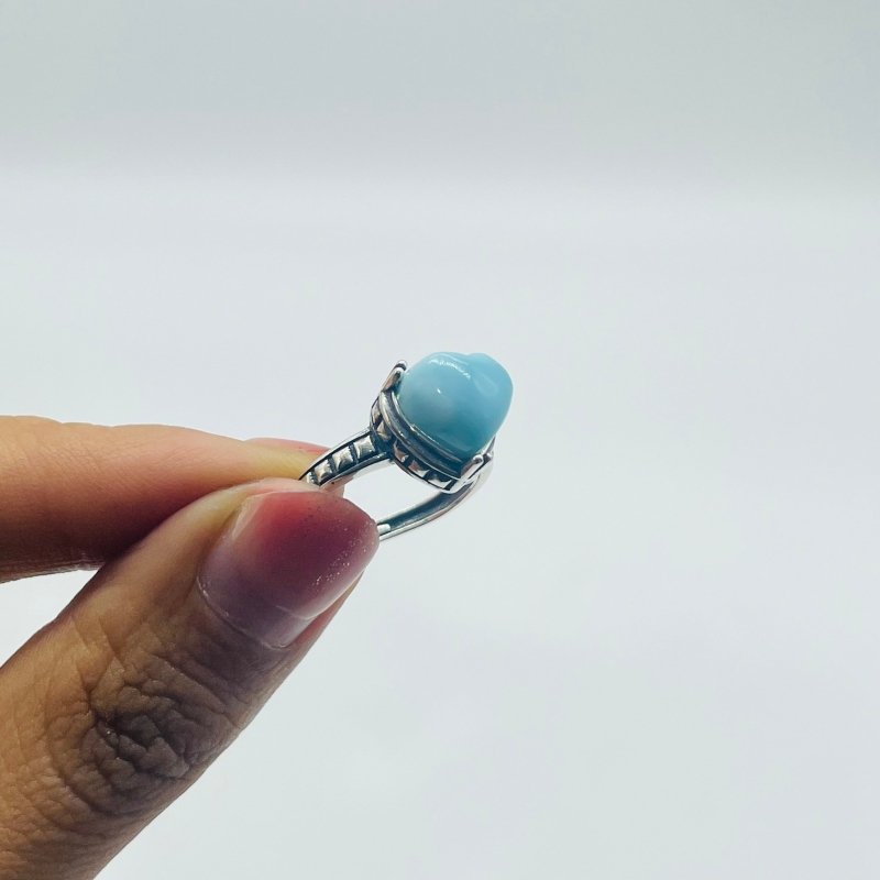 8 Pieces Beautiful Larimar Different Styles 925 Sterling Silver Rings -Wholesale Crystals