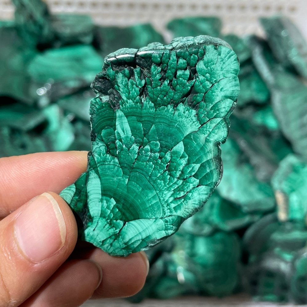 85 Pieces Small Polished Malachite Slab -Wholesale Crystals