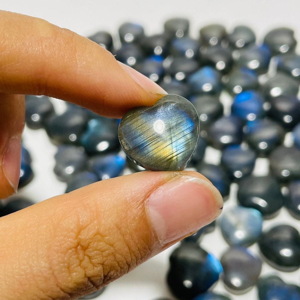 86 Pieces High Quality Mini Labradorite Heart DIY Pendant -Wholesale Crystals
