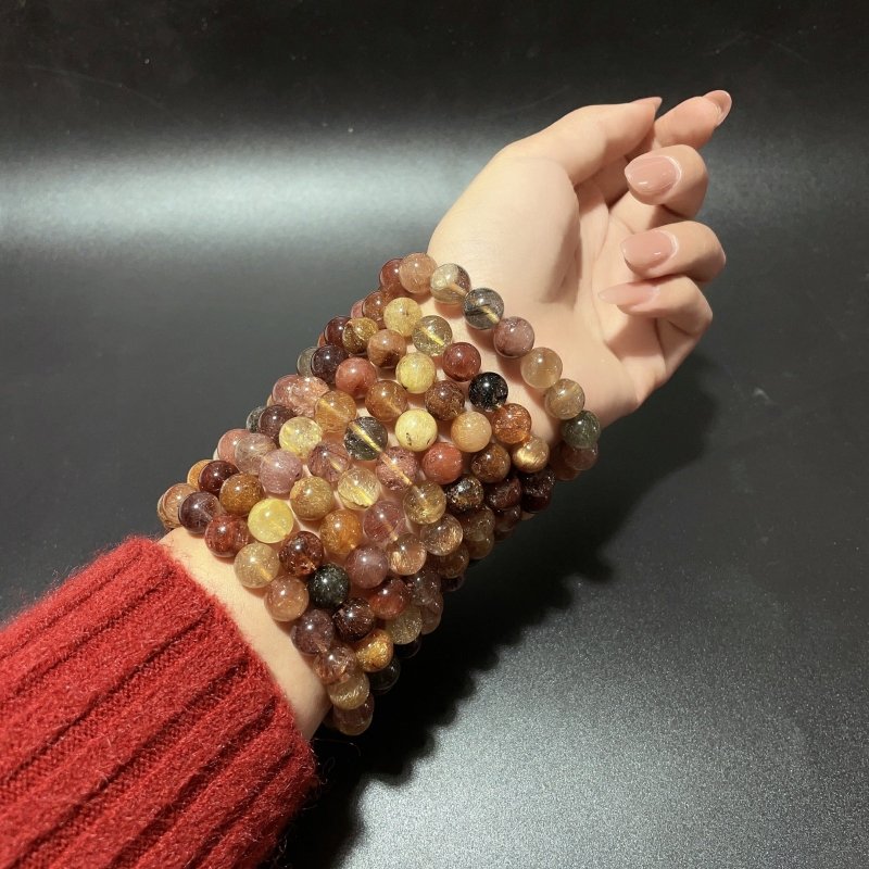 9 Pieces High Grade Rutile Crystal Bracelet -Wholesale Crystals