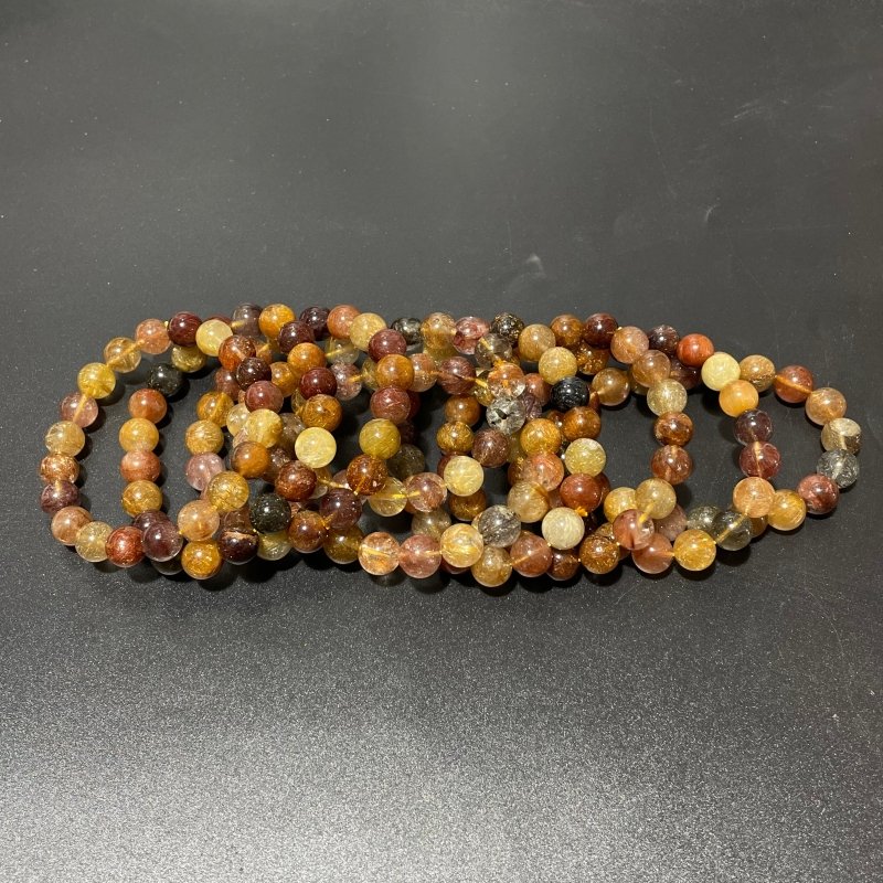 9 Pieces High Grade Rutile Crystal Bracelet -Wholesale Crystals