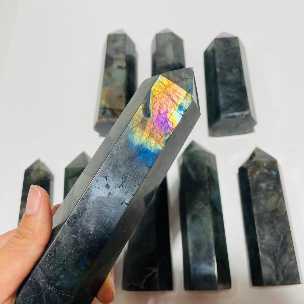 9 Pieces Large Labradorite Tower Point Clearance -Wholesale Crystals