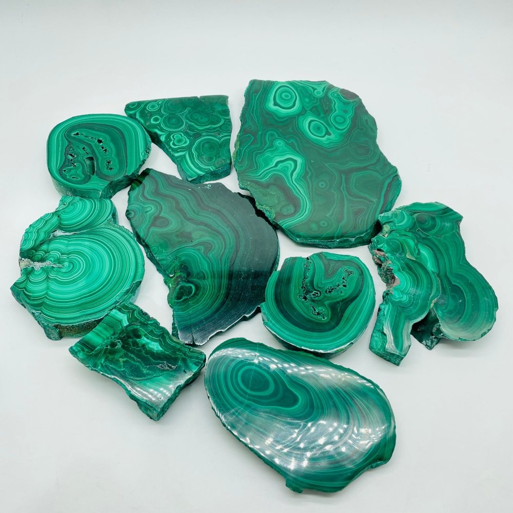 9 Pieces Polished Malachite Slab -Wholesale Crystals