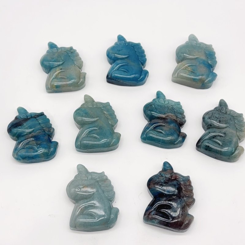 9 Pieces Trolleite Stone Unicorn Carving -Wholesale Crystals