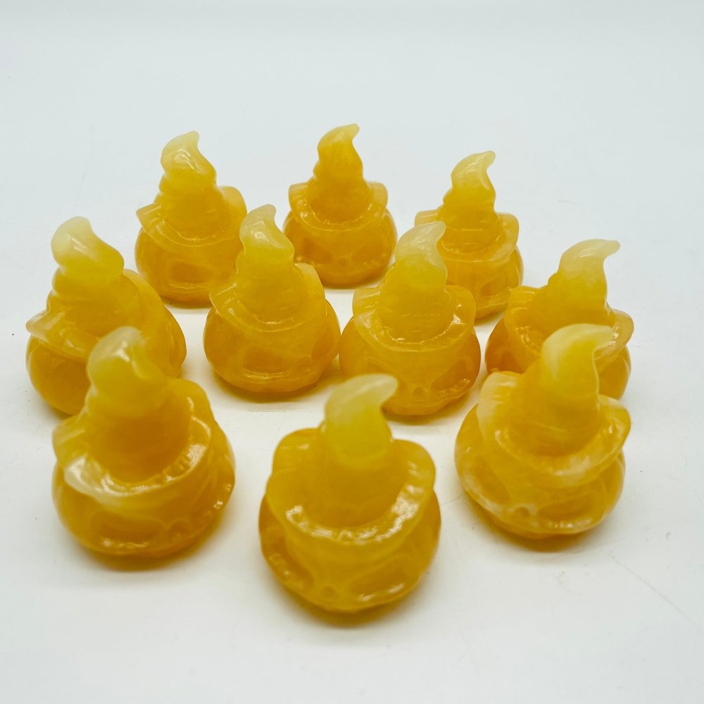 Yellow Calcite Pumpkin Wizard Carving Wholesale -Wholesale Crystals