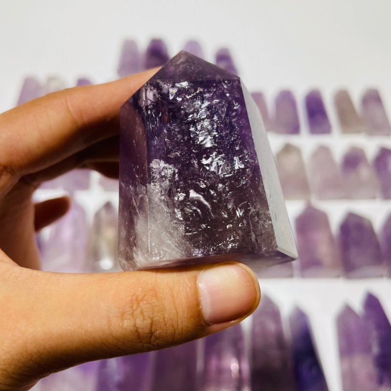 52 Pieces Fat Light Purple Lavender Amethyst Points -Wholesale Crystals