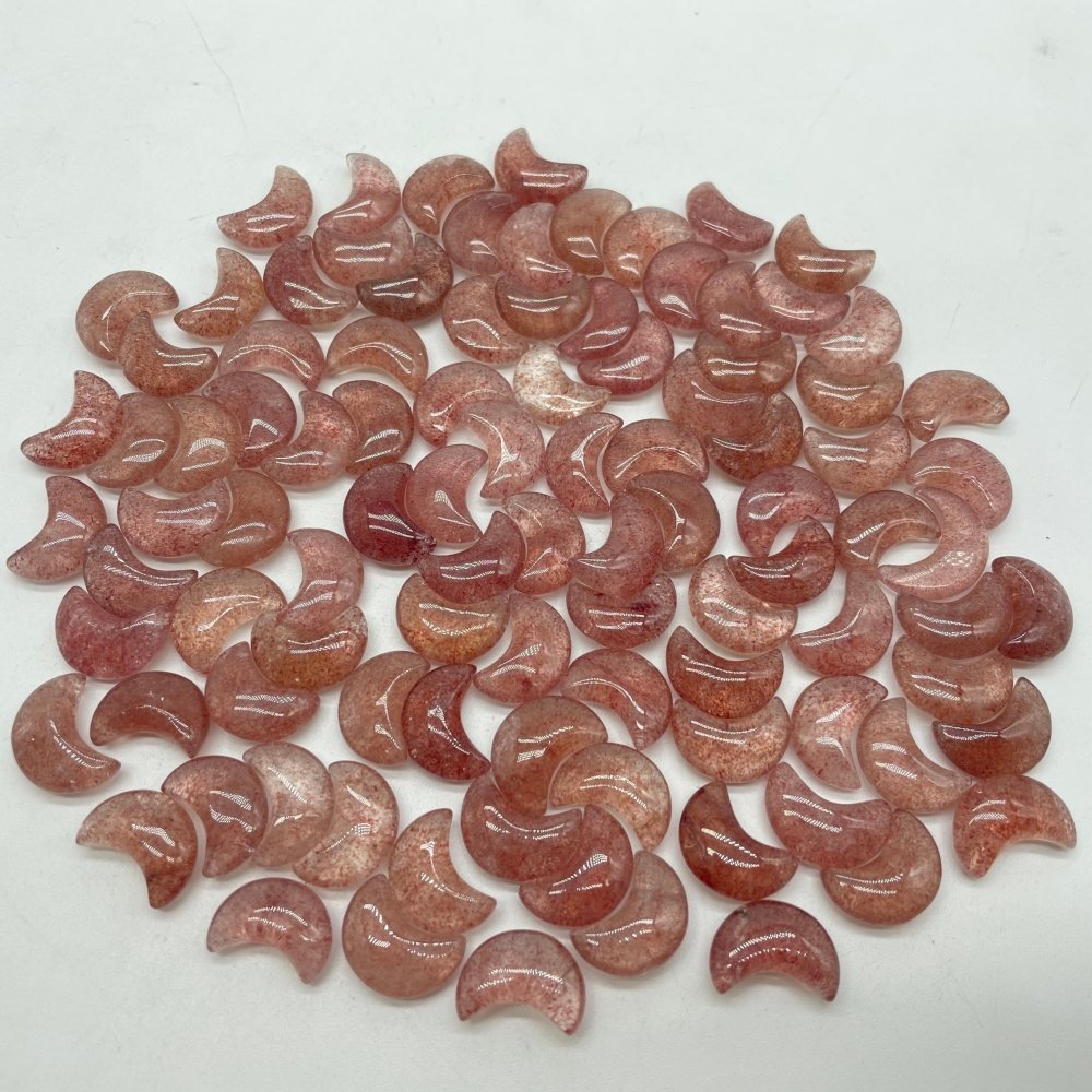 99 Pieces High Quality Mini Strawberry Quartz Moon DIY Pendant -Wholesale Crystals