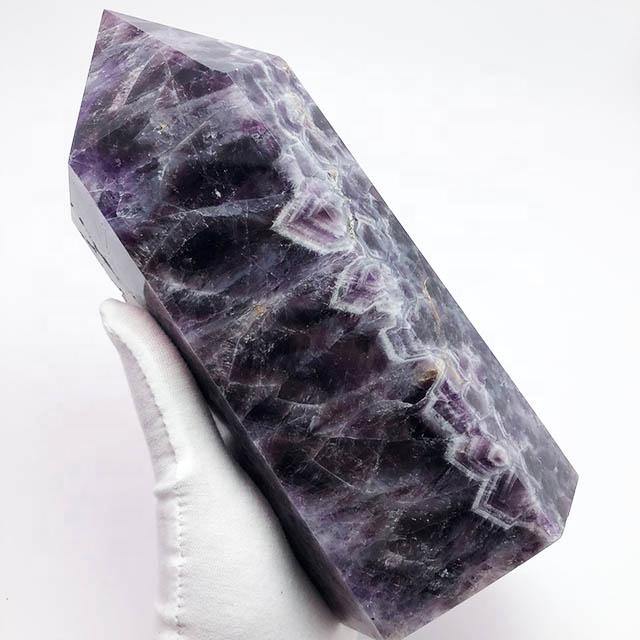 High quality large amethyst chevron tower -Wholesale Crystals