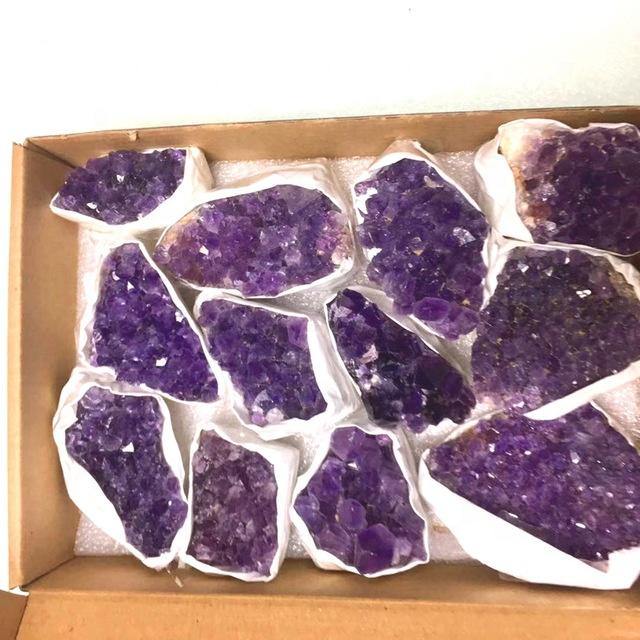 Dark purple amethyst cluster with box -Wholesale Crystals