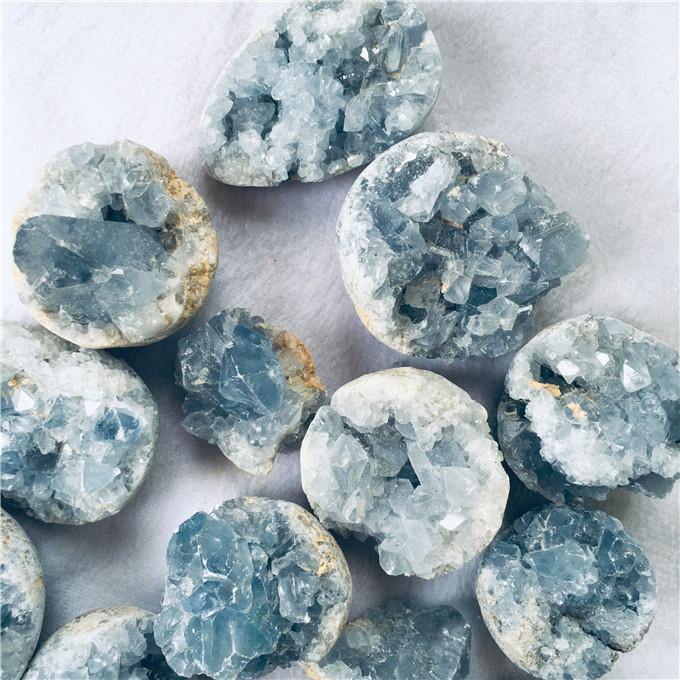 Blue Celestite Clusters Geode -Wholesale Crystals