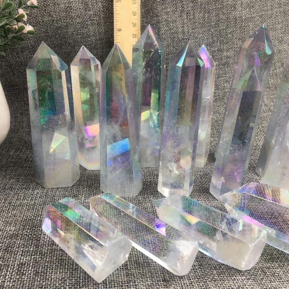 Aura clear quartz point -Wholesale Crystals