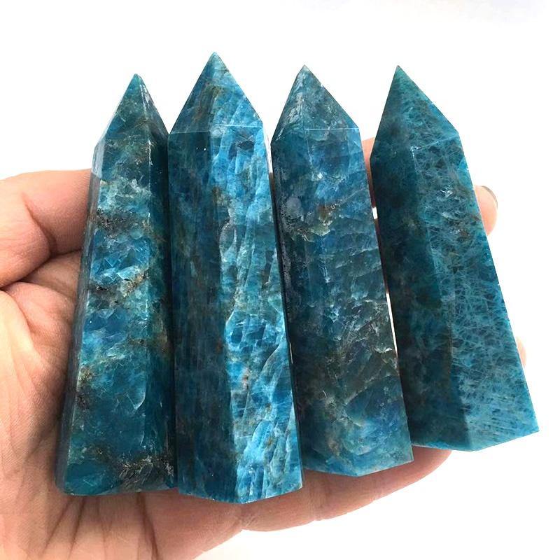 blue apatite crystal point tower -Wholesale Crystals