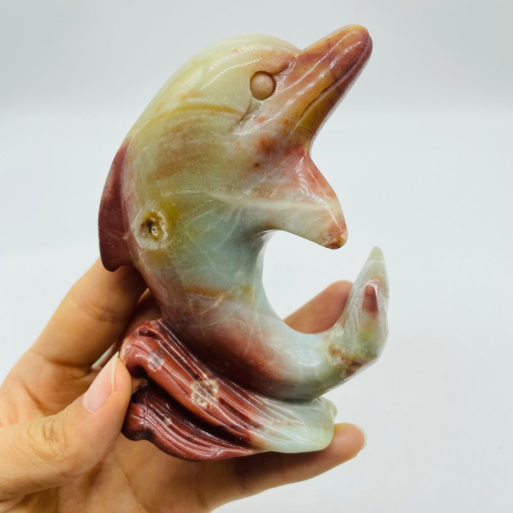 Caribbean Calcite Dolphin Carving -Wholesale Crystals