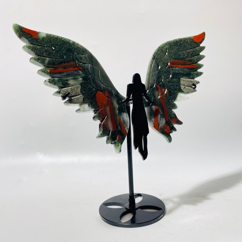 Africa Blood Stone Angel Wing With Stand - Wholesale Crystals
