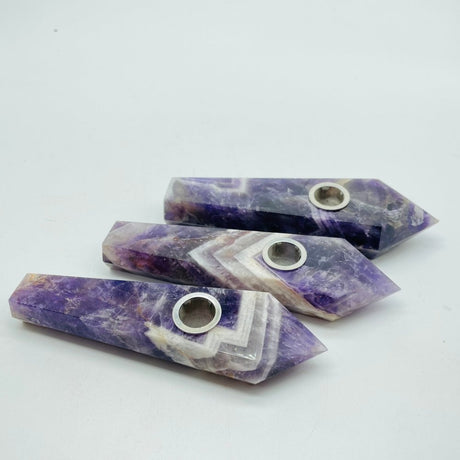 Amethyst Chevron Smoky Pipes Wholesale -Wholesale Crystals