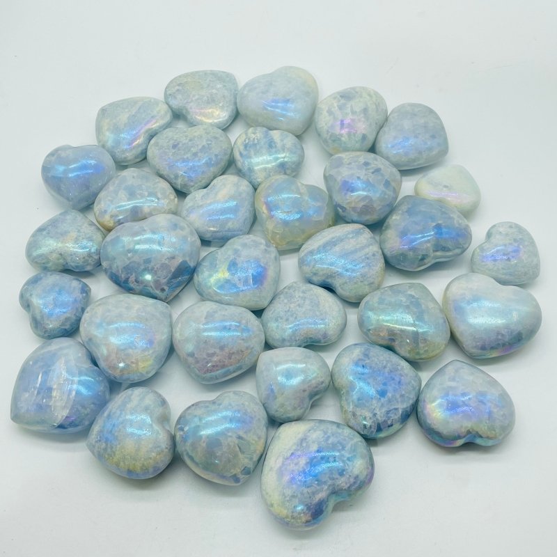 Aura Blue Calcite Stone Heart Wholesale -Wholesale Crystals