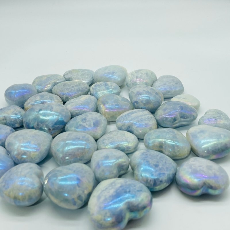 Aura Blue Calcite Stone Heart Wholesale -Wholesale Crystals