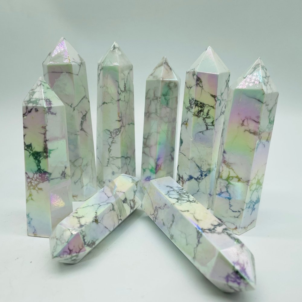 Aura Howlite Point Tower Wholesale -Wholesale Crystals