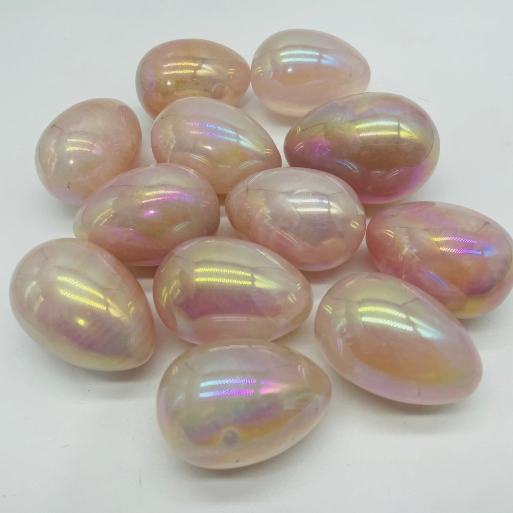 Aura Pink Rose Quartz Egg Wholesale -Wholesale Crystals