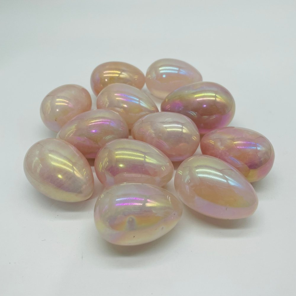 Aura Pink Rose Quartz Egg Wholesale -Wholesale Crystals