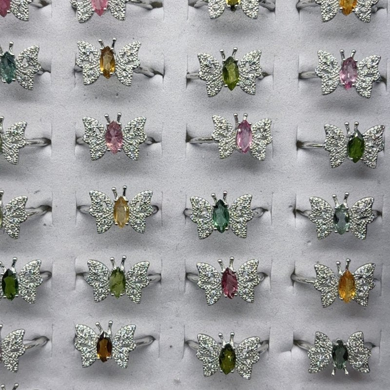 Beautiful Colorful Tourmaline Butterfly Ring Wholesale -Wholesale Crystals
