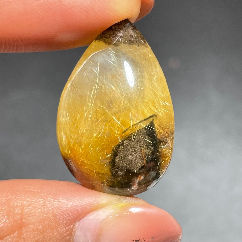 Beautiful Golden Rutile Mixed Green Garden Quartz Teardrop Pendant -Wholesale Crystals