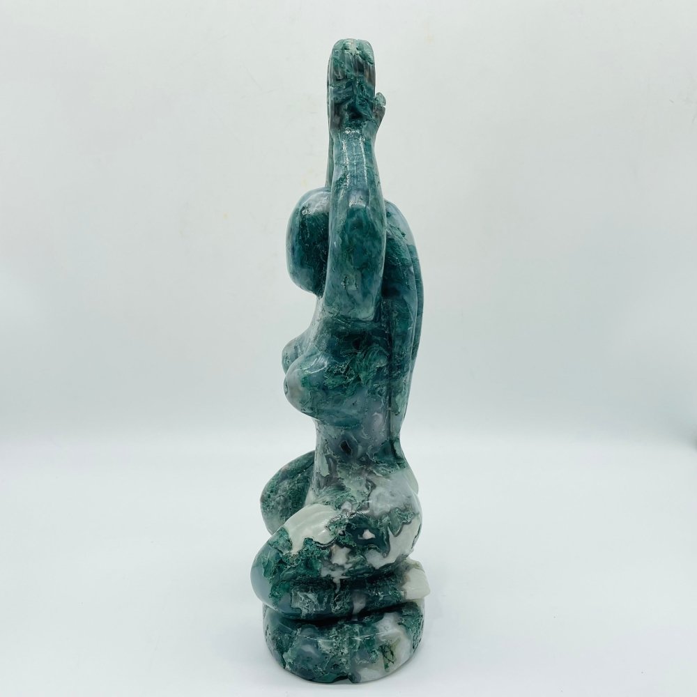 Beautiful Green Moss Agate Large Goddess Carving -Wholesale Crystals