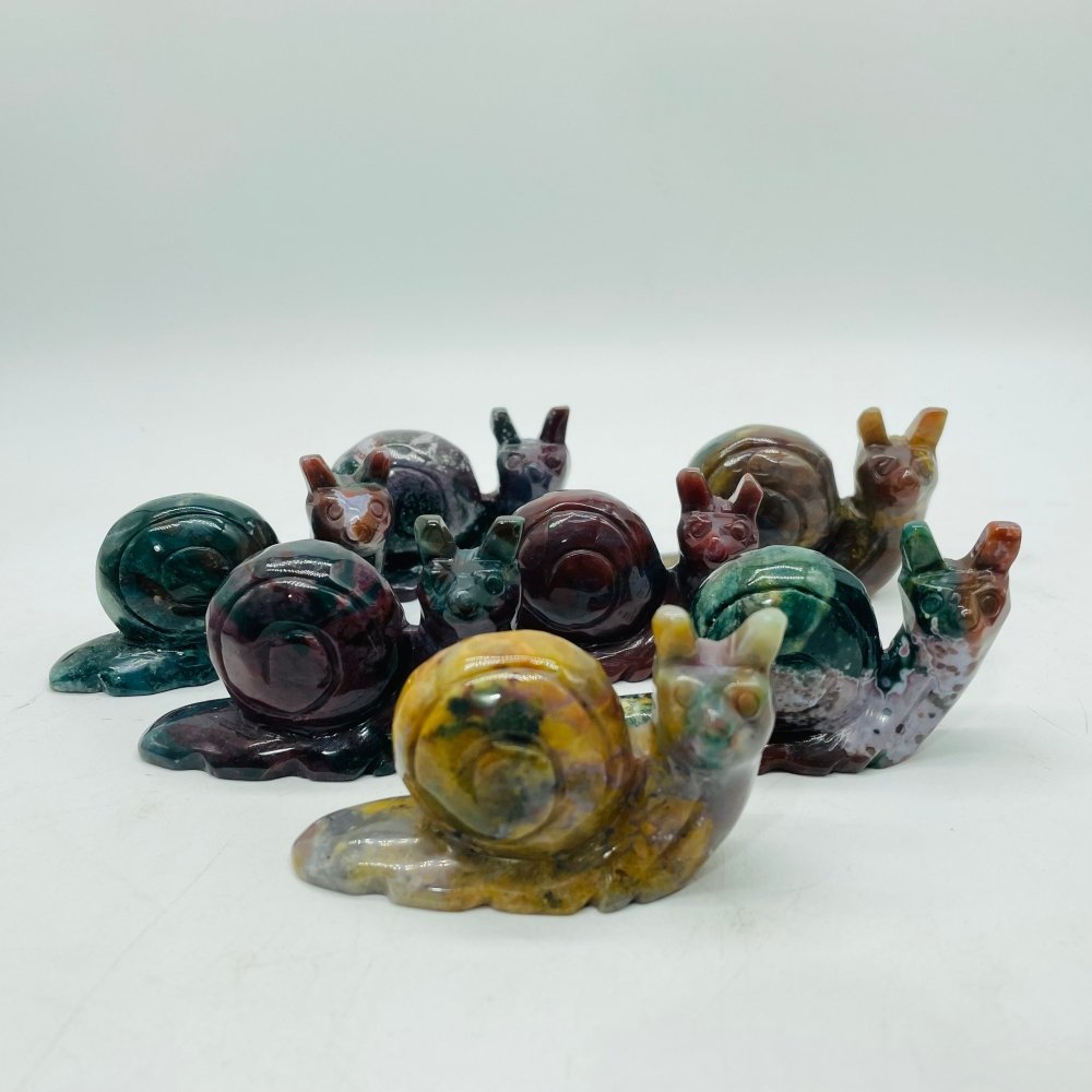 Beautiful Large Ocean Jasper Snails Carving Wholesale -Wholesale Crystals