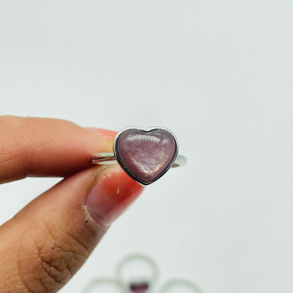 Beautiful Lepidolite Heart Shape Ring Crystal Wholesale -Wholesale Crystals