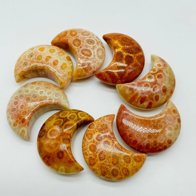 Beautiful Natural Jade Coral Moon Wholesale -Wholesale Crystals
