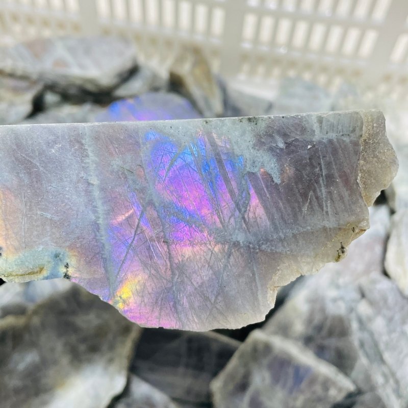 Beautiful Purple Labradorite Slab Backside Rough Wholesale -Wholesale Crystals