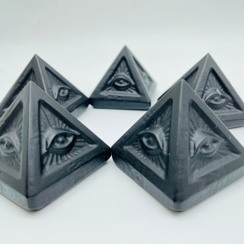 Black Obsidian Devil's Eye Pyramid Carving Wholesale -Wholesale Crystals